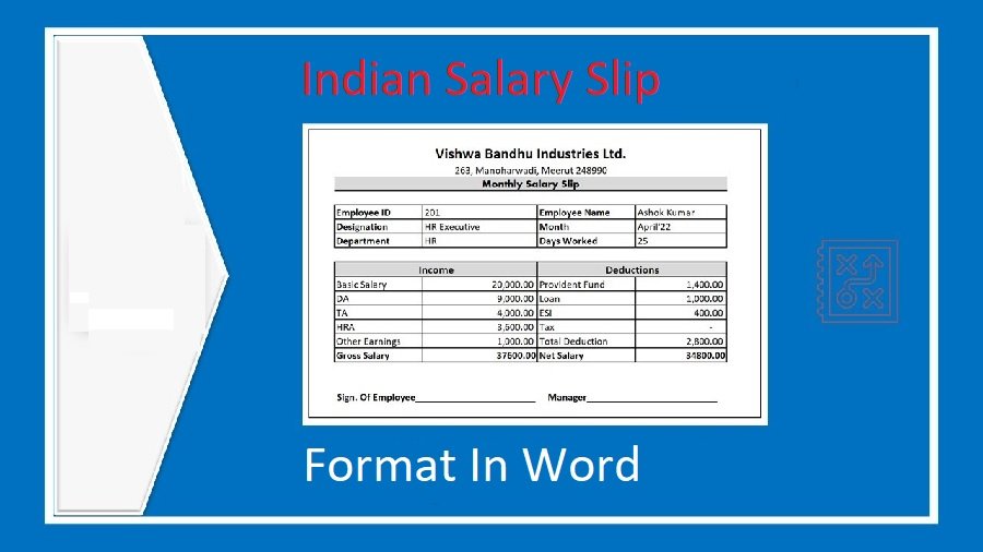 Salary Slip Format in Word